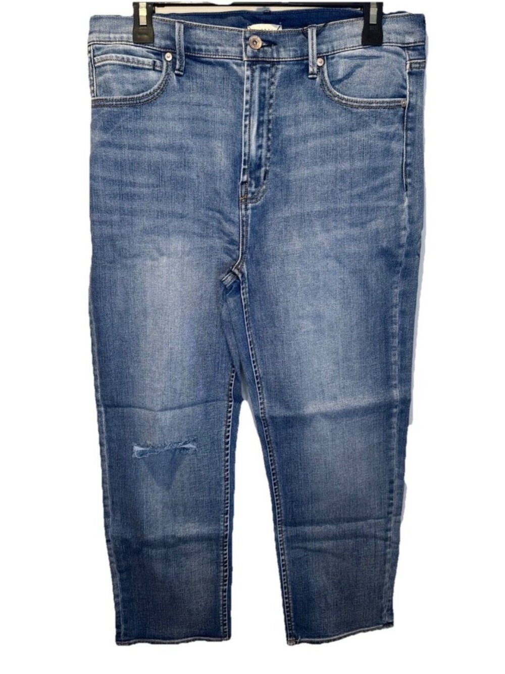 Serra Retreat by Joie Rucker Slightly Distressed Blue Crop Denim Jeans 12/32 NEW